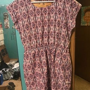 2 Modest knee length striped pattern dresses